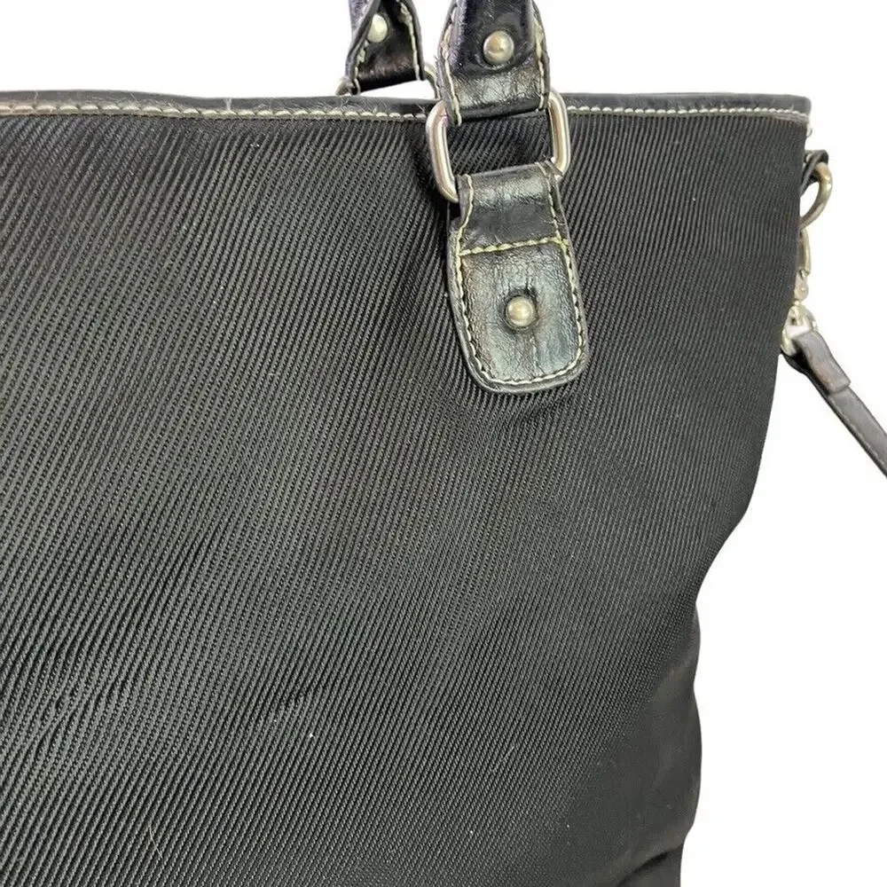 Etienne Aigner Womens Black Large Shoulder Bag Laptop Work Career Purse Handbag